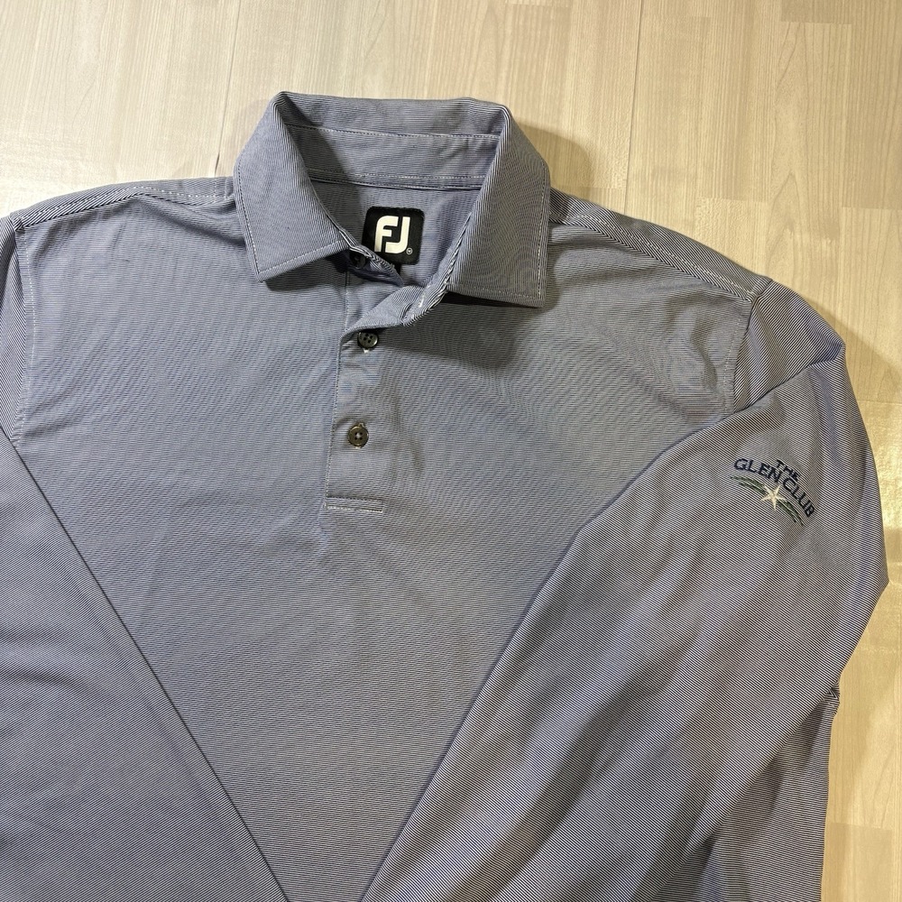 FootJoy Performance Golf Polo Shirt Men's Medium Striped Long Sleeve